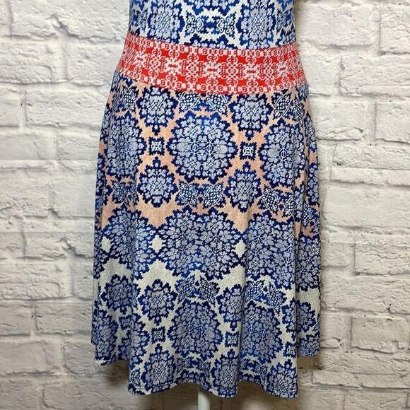 BCBGMAXAZRIA Nadia Multicolor Criss-Cross Fit and Flare Dress Size Small - Picture 11 of 15